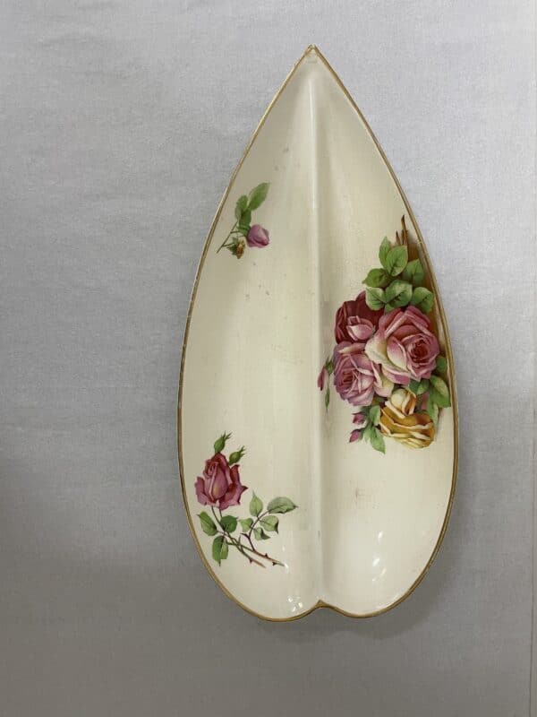 Cream roses Royal Winton heart shaped dish