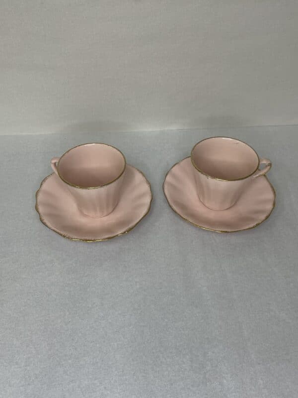 J &G Meakin Rosa teacups and saucers