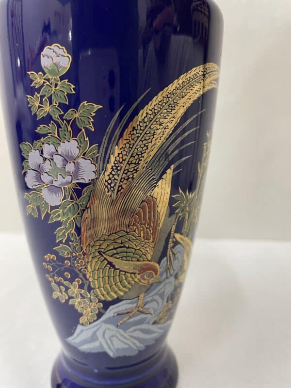 1980’s Golden pheasant vase - Image 5