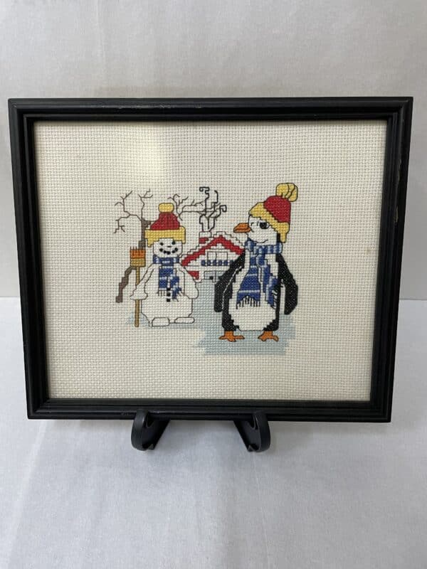 Set of 4 vintage penguin cross stitches. - Image 12