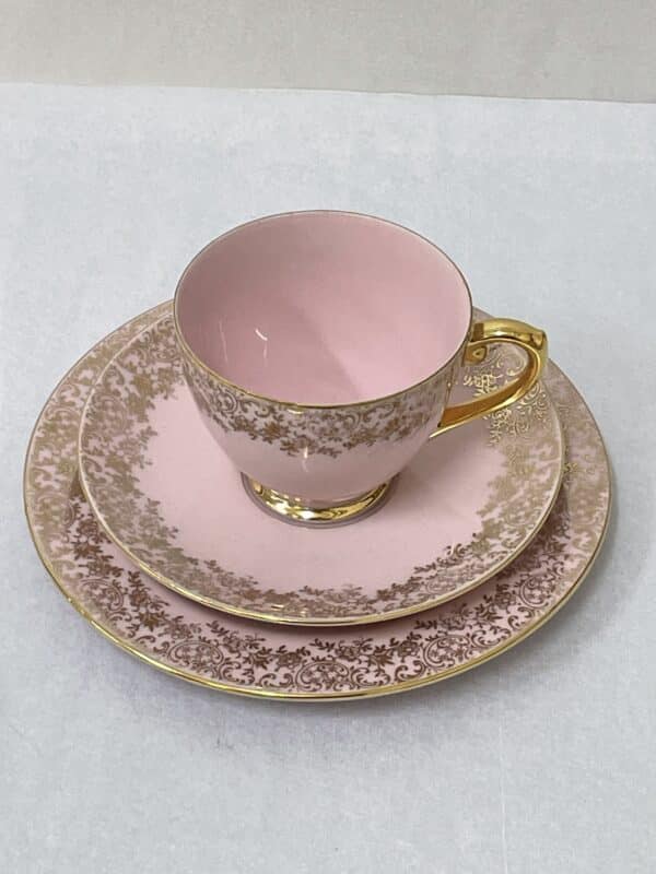 Pink and gold vintage Westminster Australia teacup set
