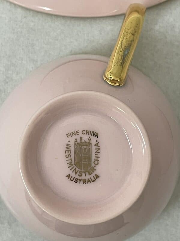 Pink and gold vintage Westminster Australia teacup set - Image 6
