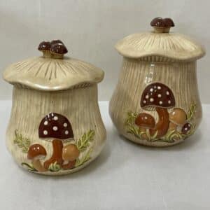 Ceramic mushroom food storage containers